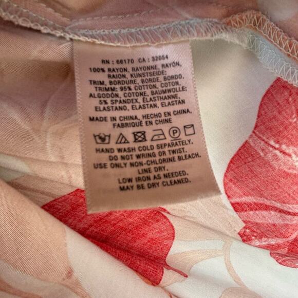 Maeve Gemma Floral Dress Size S Smocked Drop Waist Midi 3/4 Sleeve Anthropologie - Picture 6 of 8